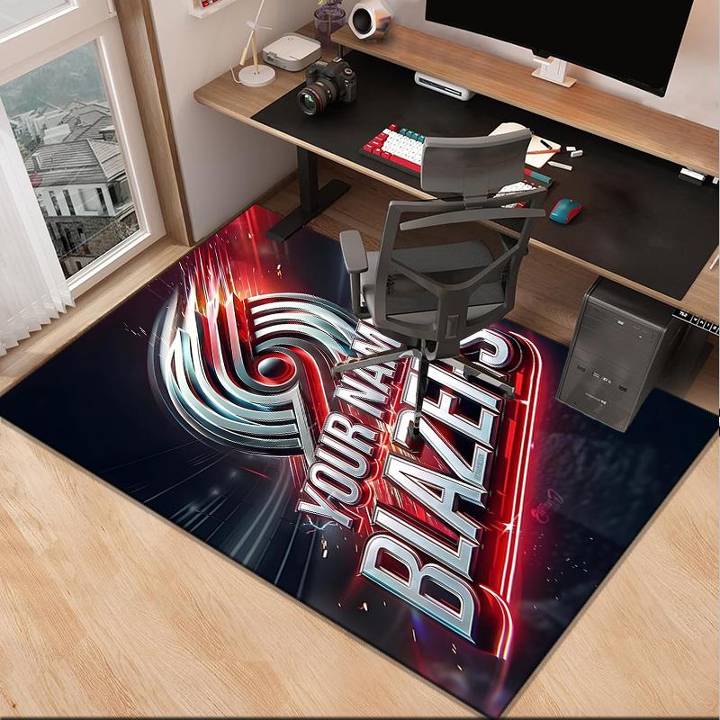 Custom NameTrail Blazers Logo Carpet, Indoor Rug, Chair Rug, Living Rooms, Doormat Made From Polyester Home Decor Birthday Christmas Gifts