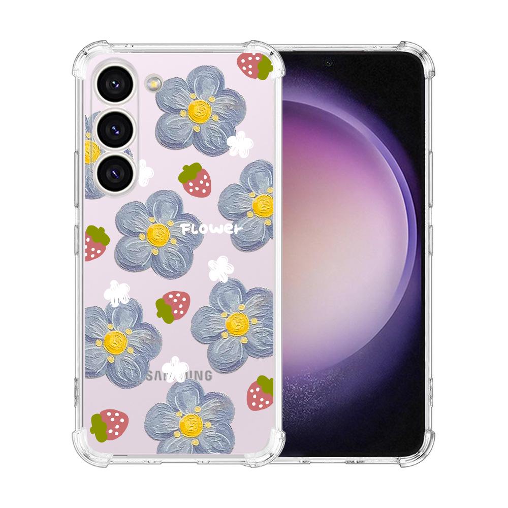 Samsung Galaxy S24 Ultra Case Airbag TPU Painted Butterfly Flowers - Perfect Fit