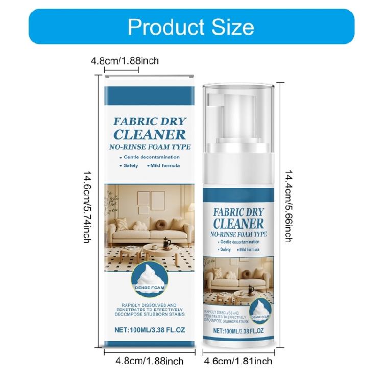 Detergente Schiumogeno ad Alta Efficienza 100ml Rimuovi Macchie Senza Risciacquo Detergente per Tappezzeria per Divani in Tessuto Interni Auto Abbigliamento