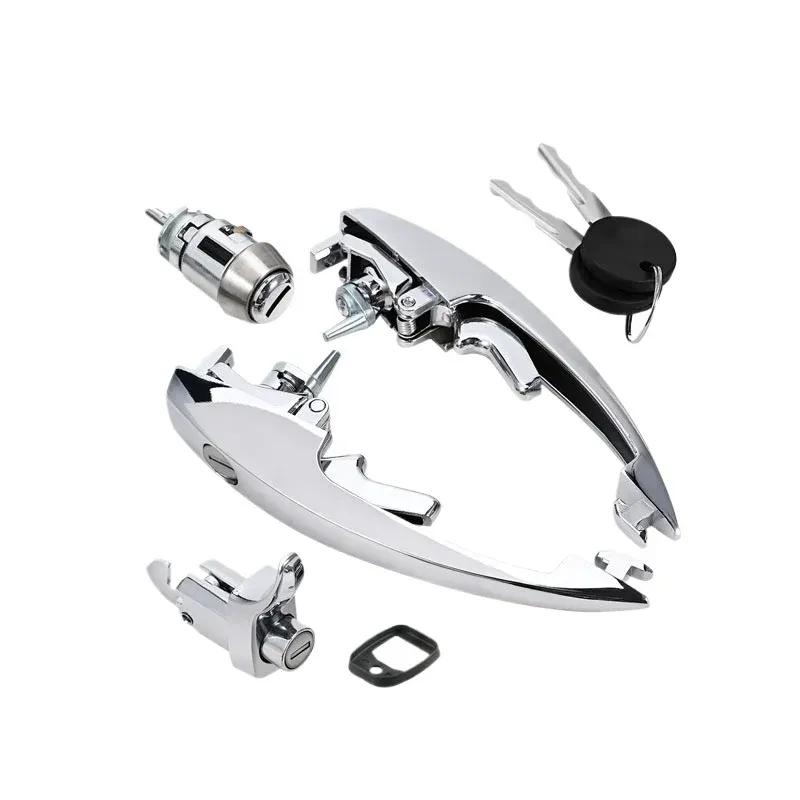 2 Stück silberne äußere Türgriffe links und rechts mit 2 Schlüsseln für VW Käfer VW Vocho 1973-2004 OEM 111837205J 1BM827503 1BM837205