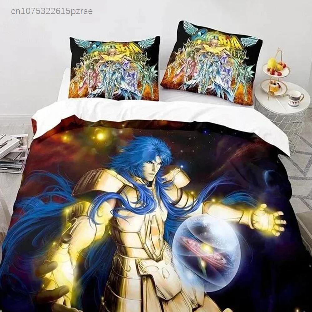 Anime Saint Seiya LOST CANVAS Bedding Set Duvet Cover Bed Set Quilt Cover Pillowcase Comforter King Queen Size Boys Adult