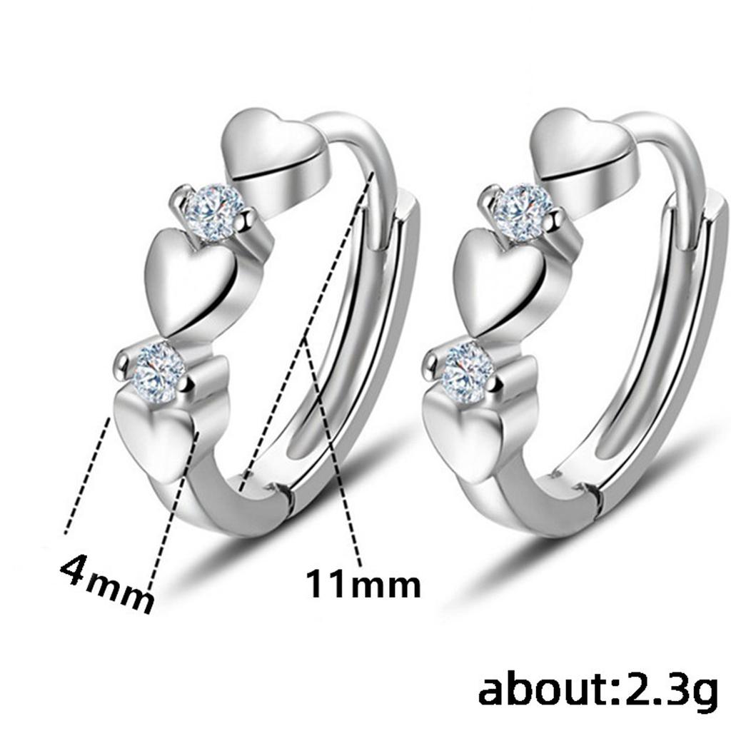 Cute Heart Small Hoop Earrings Women 3 Metal Colors Trendy Girls Ear Circle Earrings Fancy Accessories Statement Jewelry
