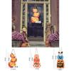 Wooden Beautifully Crafted Halloween Door Sign Adorned With Ghost And Pumpkin Designs For Seasonal Decor