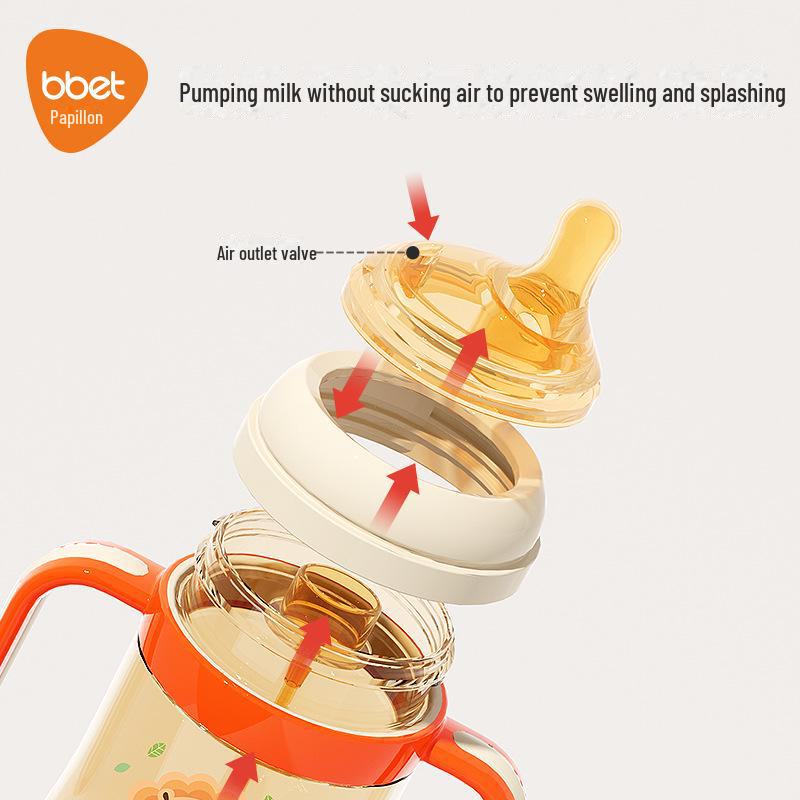 Baby Elephant PPSU Straw Bottle with Handle for 1+ Year Olds - Anti-Colic Design