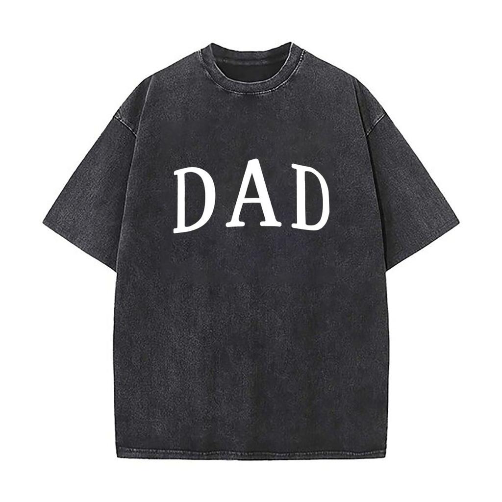 Dad Hats Fathers Day Hats Gift for Couples Parents Wedding Gifts Men Washed Casual Cotton Short Sleeve Acid Wash Top