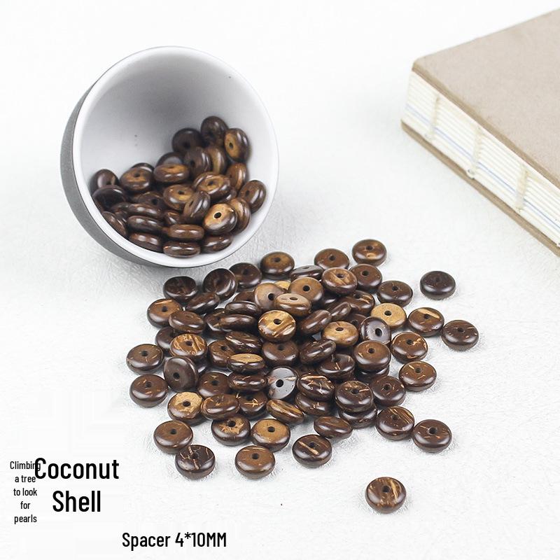 

Хайняньские натуральные кокосовые ракушки 4x8 мм бусины-разделители в форме дисков для изготовления тибетских буддийских мала-браслетов своими руками