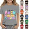 Children's Casual and Fashionable Round-Neck Printed Short-Sleeve Top for Back-to-School