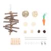 Hamster Chew Toys Set Corn Leaf Balls Branch Pine Cubes Carrots Teeth Grinding Relieve Boredom