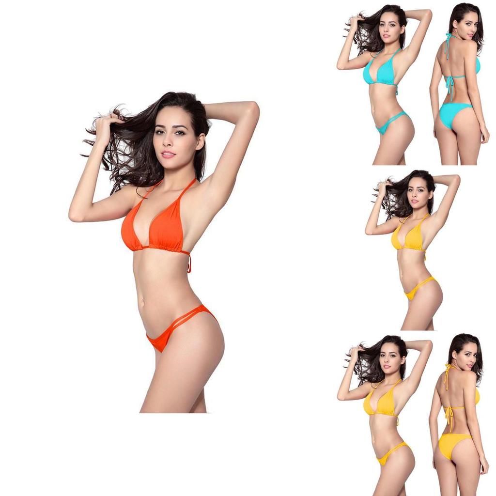 Maillot de bain string de qualité supérieure Maillot de bain taille haute Bel ensemble de bikini brésilien uni pour femmes