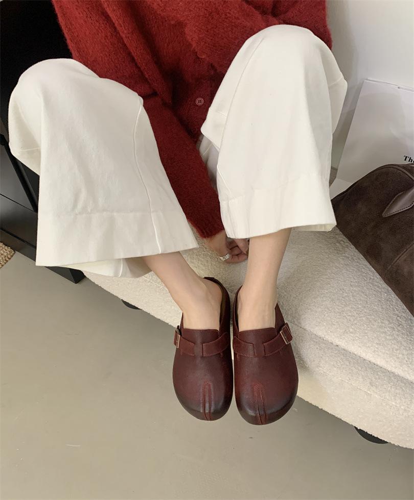 2025 New Platform Women's Shoes Bag Head Half Slippers