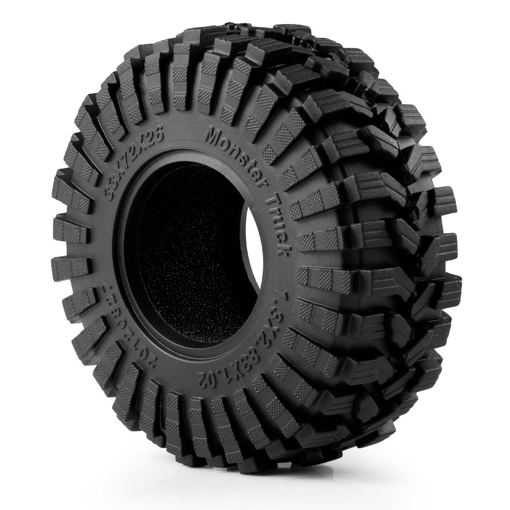 RCMAZO 4-Piece 1.3" Wheel Tires, RC 1.3 Soft Rubber Wheel Tires, 7226mm, for Upgraded TRX4M, SCX24, 118, 124 RC Crawler Cars, Terrain Tires (D)