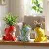 Vaso de Cerâmica para Suculentas em Forma de Peixe Artístico Único Decorativo Vaso de Flores Artesanal Simulador de Vaso Hidropônico