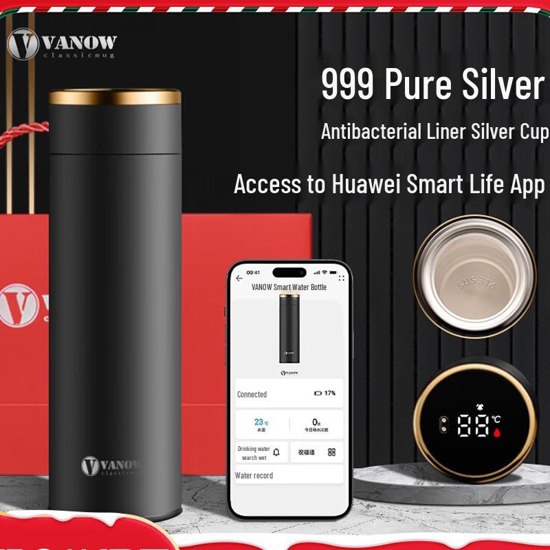 Vanow 460ml Smart Insulated Silver Cup