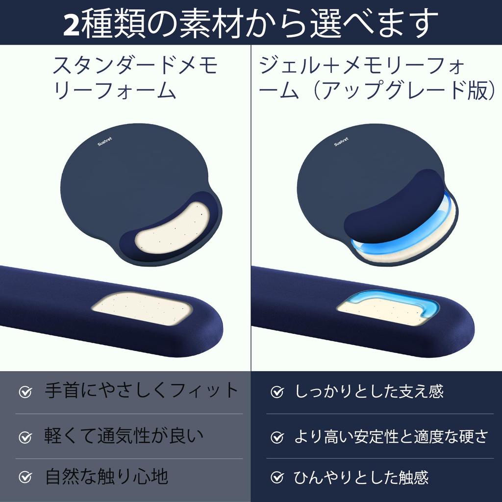Sushret Wrist Rest Mouse Pad Wrist Memory Palm Ergonomic Suitable for Office and Cute Design 3-Piece Set Support, Foam, Gel-Filled Rest, Non-Slip,