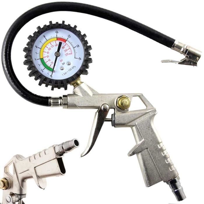 Retoo Pistolet De Gonflage Pneumatique Manomètre De Pression Des Pneus De Voiture Comptage De La Pression Des Pneus