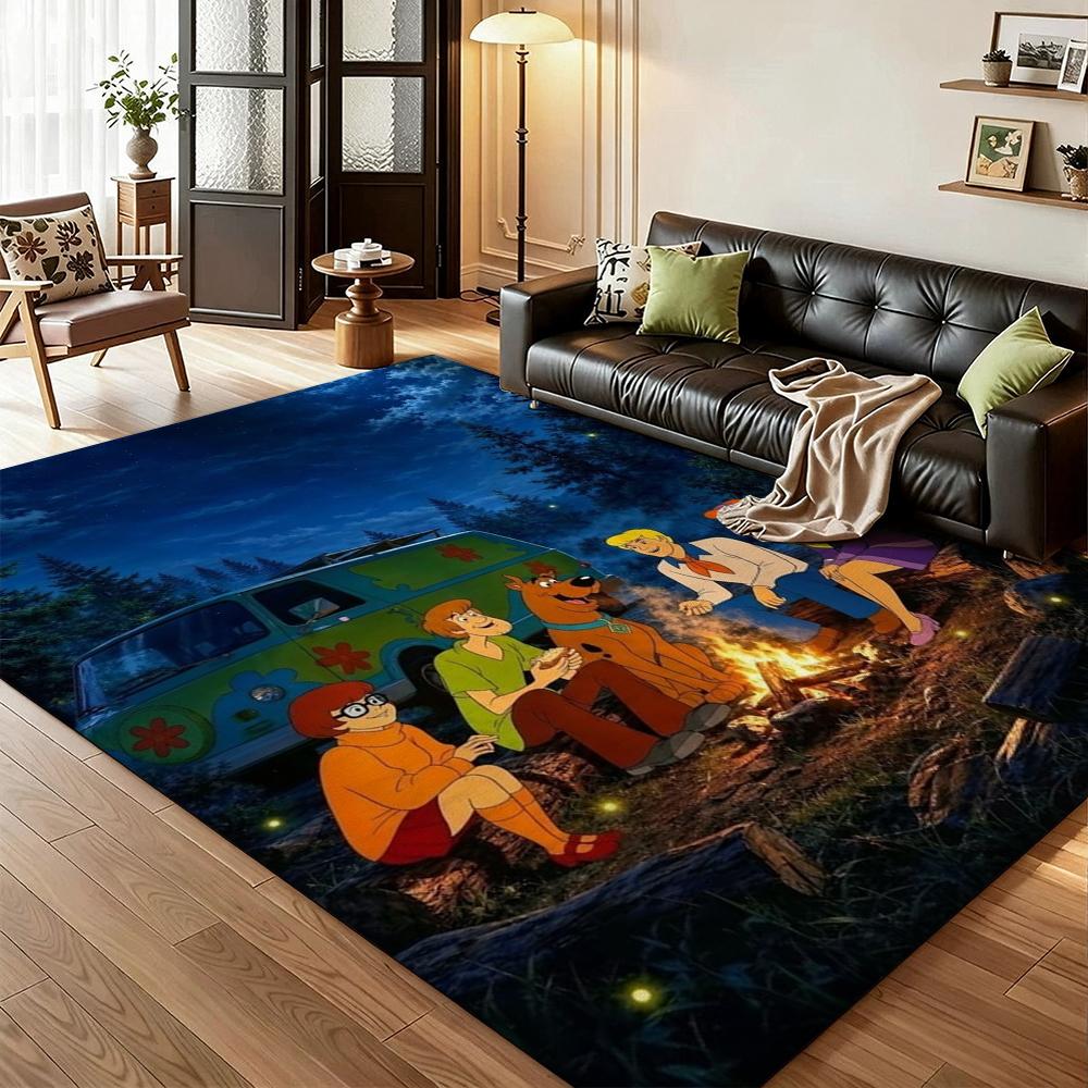 Mystery Inc Campfire Night Tales Printed Rug Soft Texture Nonslip Carpet For Kids Bedroom Play Area Home Decor Great Holiday Gift