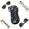 1pc Witch Gothic Print Glasses Pouch Portable Zipper Sunglasses Pouch With Carabiner Hook Anti‑Scratch Eyeglasses Protective Bag For Halloween Gift