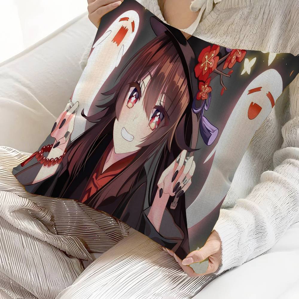 Anime Cute Hu Tao Pillow Anime Pillow Sofa Bed Head Pillow Cover Cushion Cover 45X45 Cm Fashion