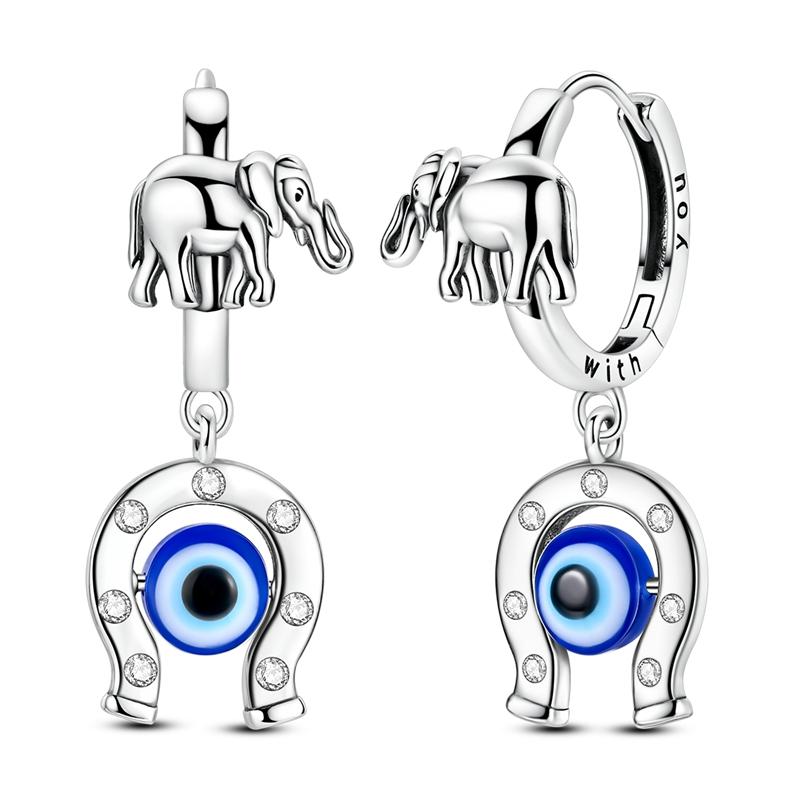 Hot Selling 925 Sterling Silver Blue Stars Butterfly Zircon Exquisite Earrings Suitable For Girls' Charming Jewelry Gifts