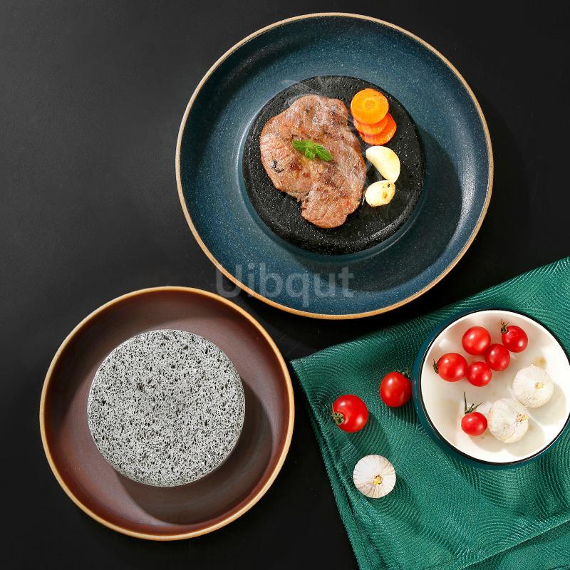 Creative Ceramic Dining Steak Plate Volcano Stone Heating Tableware Sushi Plate Restaurant Molecular Cuisine Specialty Tableware