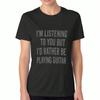 Guitar Man Women's Cotton T Shirt, Pure Cotton Premium Print, Durable, Casual Fashion. Rock And Roll Guitarist Design, A Perfect Gift For Music Lovers