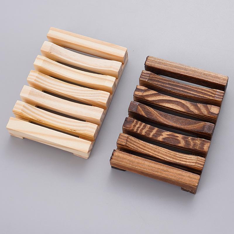 Natural Bamboo Soap Holder Wooden Bathroom Soap Storage Rack Prevent Mildew Soap Draining Box Organizers Bathroom Accessories