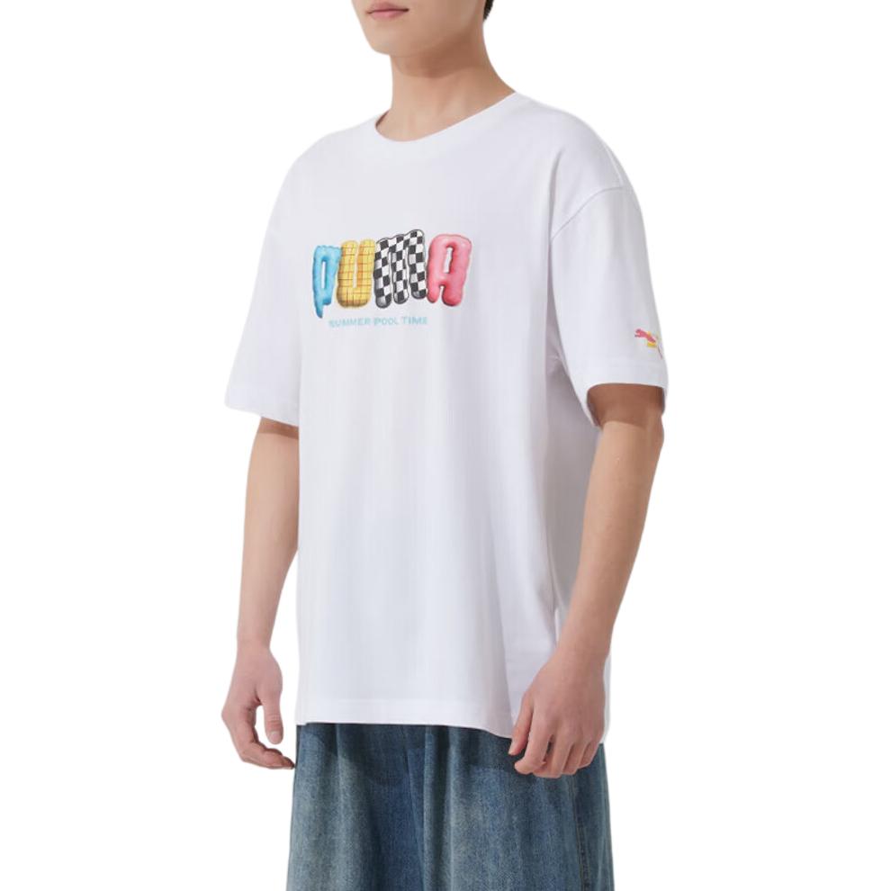 Puma Breathable Fashion Casual Short Sleeve T-Shirt Men Tops White 632983-02