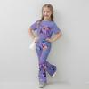 Children's Summer Sports T-Shirt And Bell-Bottom Pants Two-Piece Athletic Set Short Printed Clothing Set