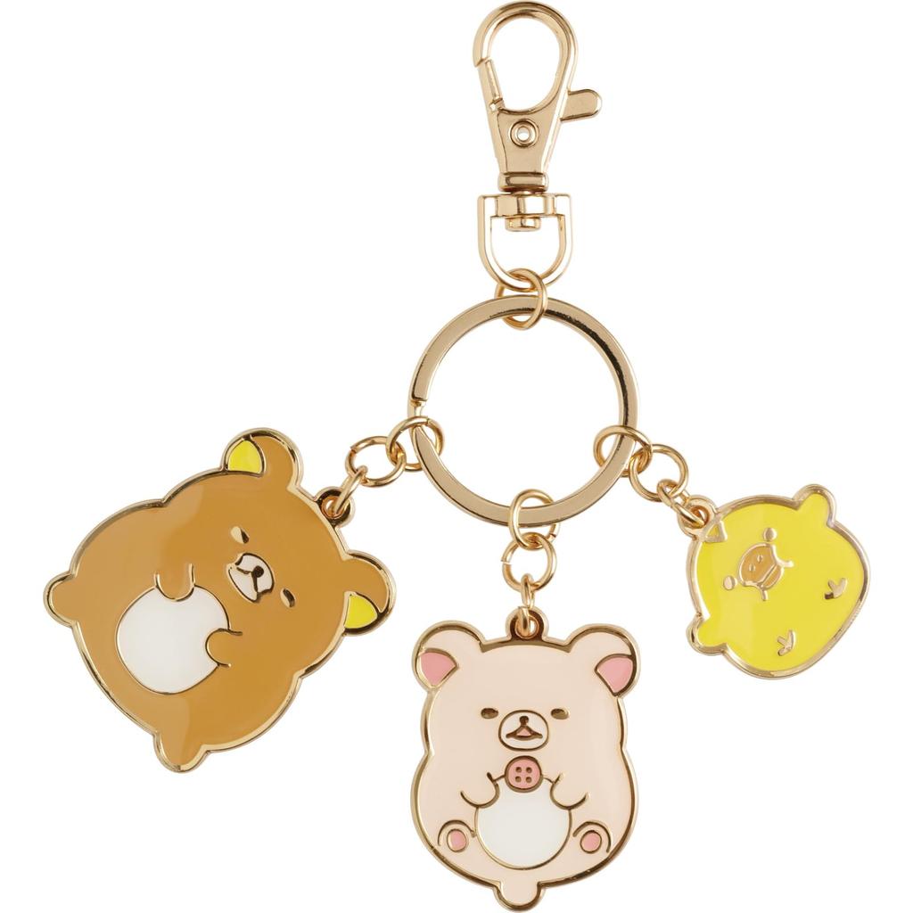 Rilakkuma All Be Fully Full Keychain Rilakkuma Korilakkuma Kiiroitori AB23901 H12 X W8 X San-X "Let's Full" & & Size D0.8cm