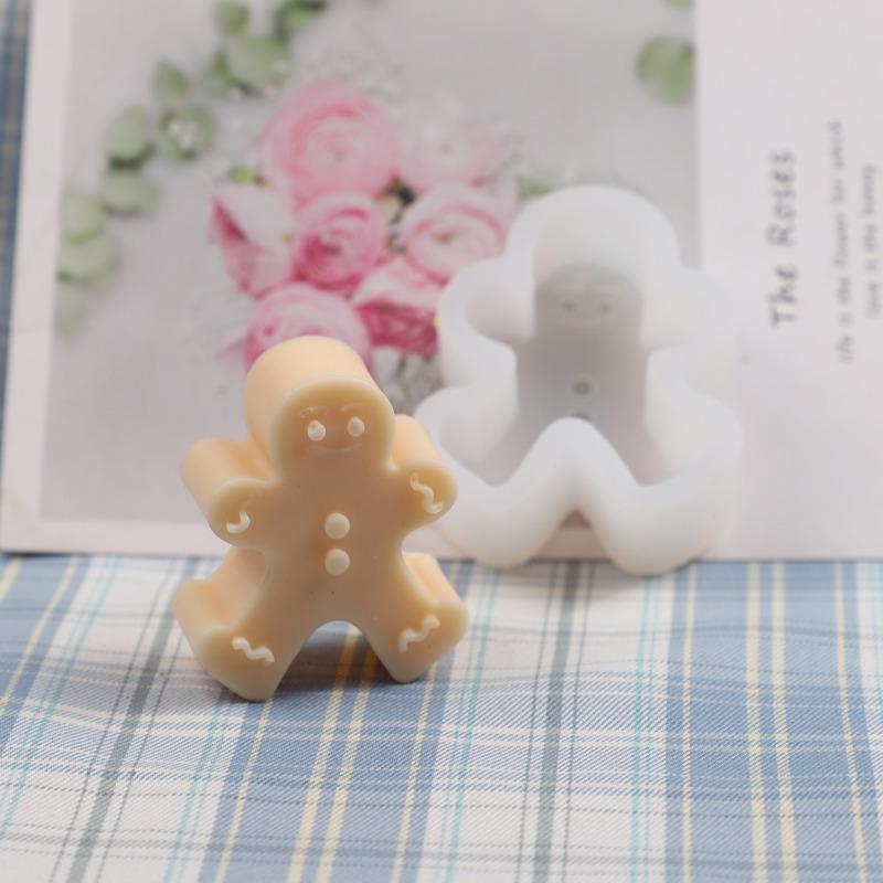 Christmas Silicone Molds Gingerbread Man Reindeer Christmas Tree Durable DIY Candle Molds Handmade Soap Baking Tools