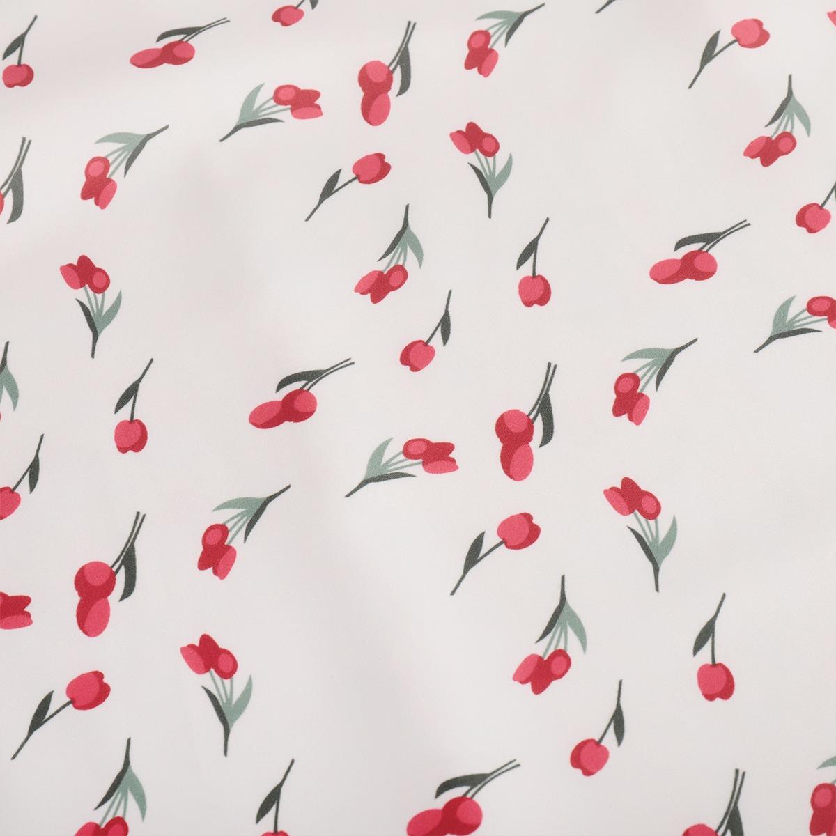 

Spring Women s Elegant High Waist A-line Mermaid Hem Floral Cherry Print Skirt Vintage Crossborder European American Style Skirt L