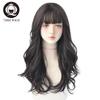 7jhh Wigs Popular Brown Ash Long Deep Wave Hair Lolita Wigs With Bangs Synthetic Wig For Women Fashion Thick Curls Wigs Girl