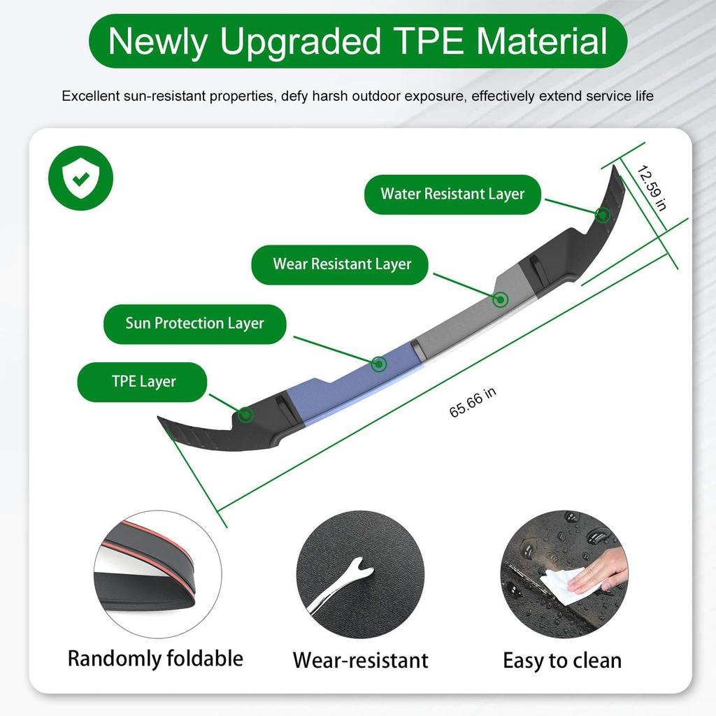 Xipoo Hood Protector Compatible With 2015- Ford F150 Hood Deflector TPE Shield Replacement For 2015 2016 2017 2018   Ford F-150 Accessories