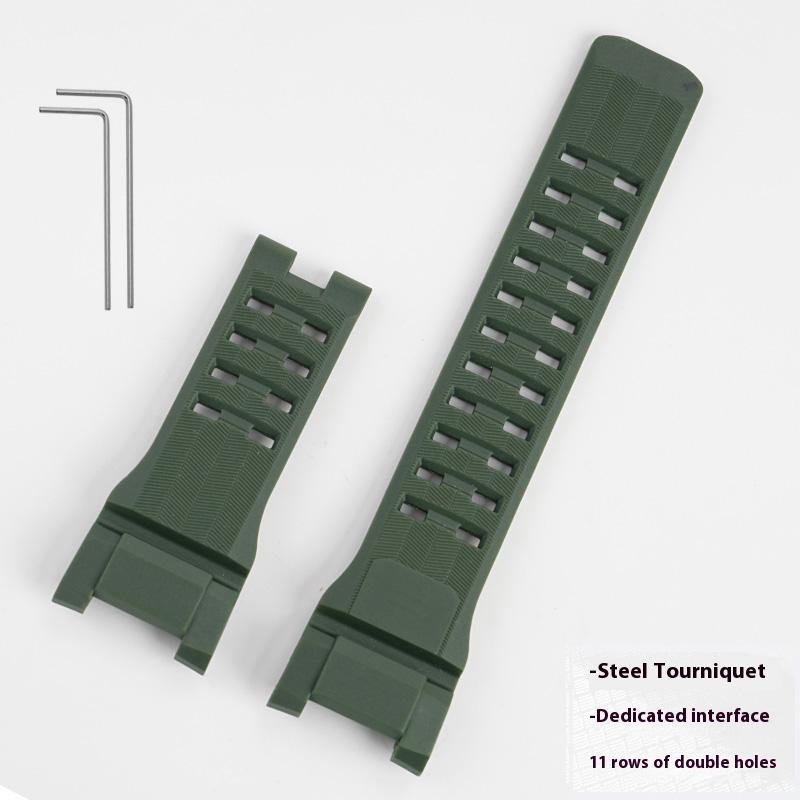 Pryskyřičný řemínek k hodinkám Casio GSHOCK, třetí generace Big Mud King GWG-B1000, speciální výřez, ocelový kroužek, náramek