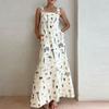 European American Women's Clothing Sleeveless Lace Suspender Sexy Print Large Swing Dress