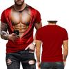 Men's Realistic 3D Muscle Tattoo Printed T-Shirt Funny Novelty Casual Camiseta Summer Holiday Streetwear Short Sleeve Tees