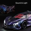 1:18 Scale Apollo Evo Lambor Lp770 Alloy Sports Car Diecast Toys Model Ornament Music Light Pull Back Vehice Child Birthday Gift