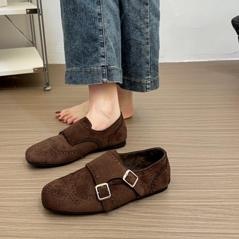 

Балетки Женская обувь Спортивные кроссовки Повседневная обувь для ходьбы и бега Осенний тренд Лоферы Обувь 2025 Новая пряжка Mujer Zapatos 35 коричневый