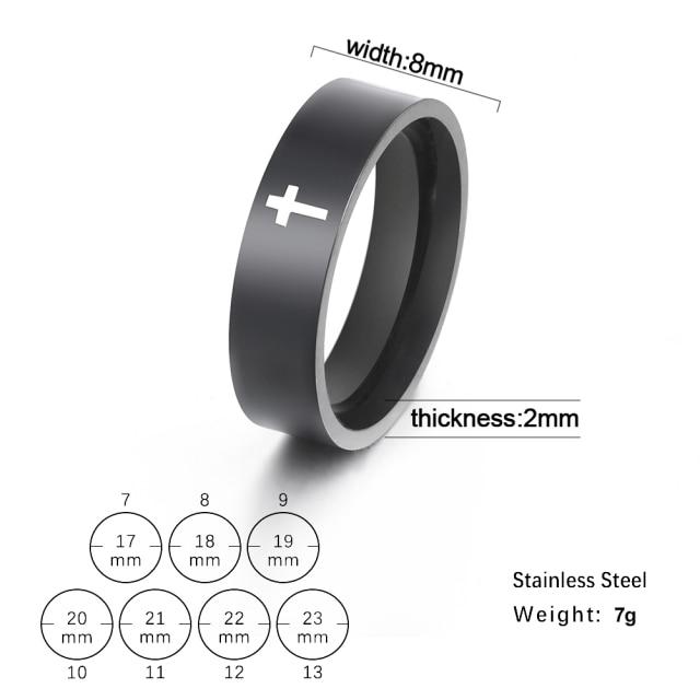 Stainless Steel Couple Rings Stylish Jewelry  Color Color Supernatural Cross Women 'S Men 'S Finger Ring Engagement Bridal Bridal Present Gift