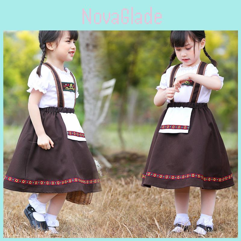 Bavaria Traditional Ethnic Childrens Cosplay Dress With Embroidered Patterns For Stage Performances