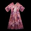 HECO New Chinese Style Printed V-Neck Slimming Maxi Dress