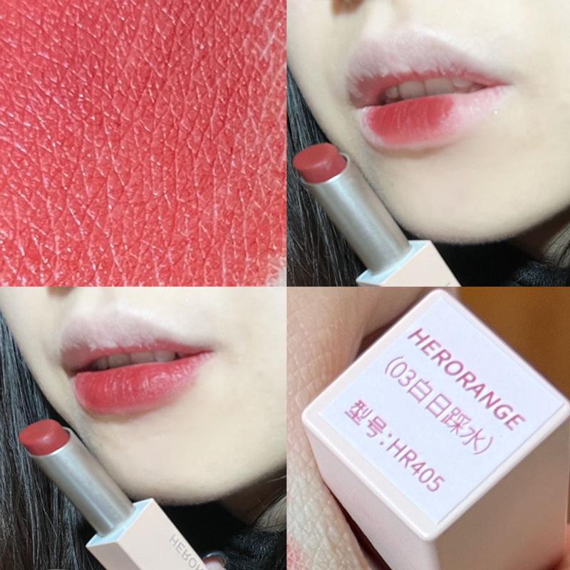 Herorange~ Five More Minutes Pink Mist Lip Glaze: Matte, Long-Lasting Lipstick for a Radiant Look 3
