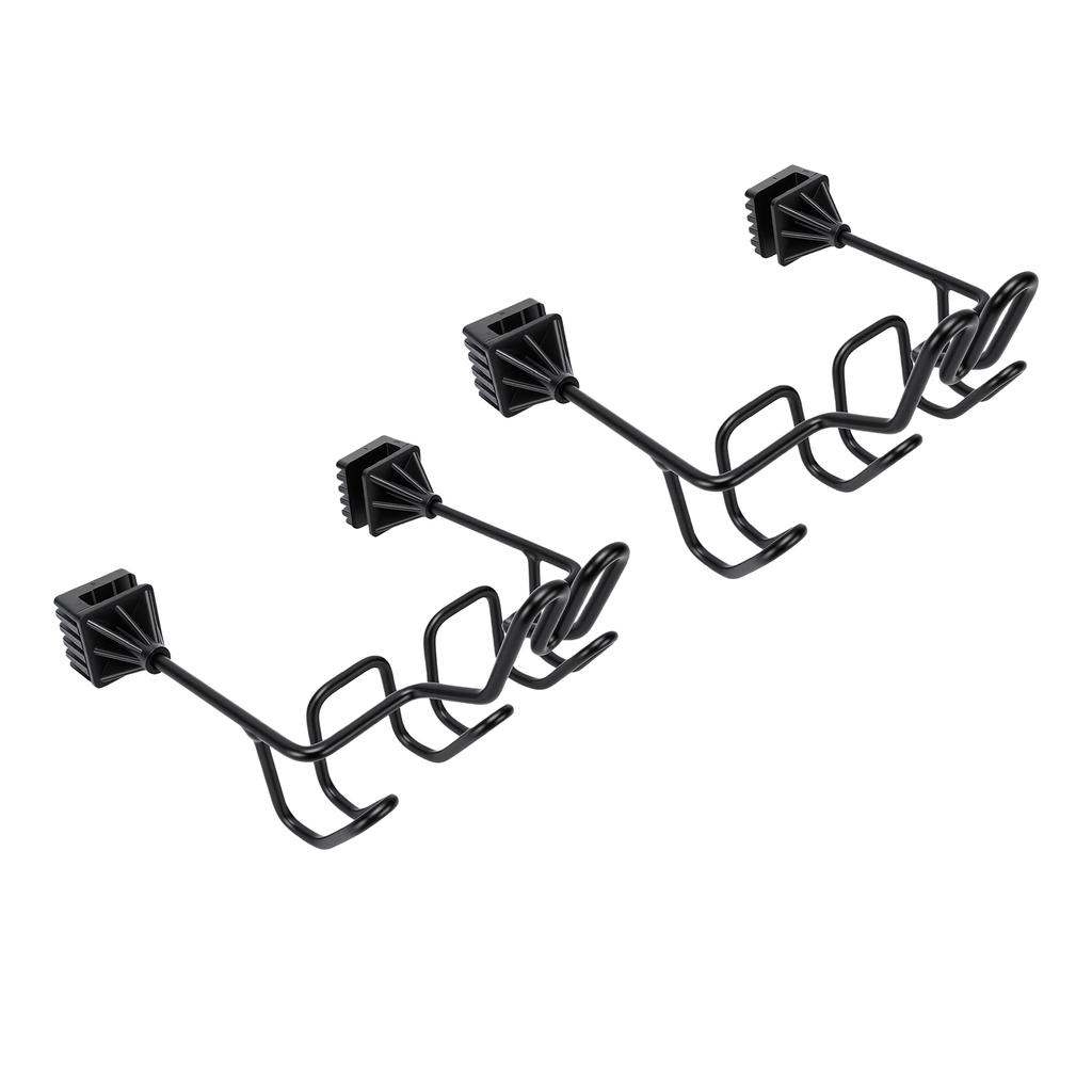 2pcs Car Hat Organizer Black Space Saving Stainless Steel Automotive Seat Back Cap Holder with 3 Hooks for Helmet