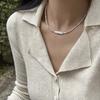 Alien-shaped Freshwater Pearl Small Silver Strip Pearl Necklace, Silver-plated Broken Silver, Luxury Casual Collar Chain