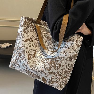 Handtasche mit großer Kapazität für Damen Neue Canvas-Tasche für Damen Ins Vielseitige Shopping-Pendler-Tragetasche für Damen