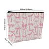 Hand-Drawn Bow & Star Pattern Velvet Zip Bag - Lightweight Cosmetic & Toiletry Organizer with Secure Zipper, Mixed Colors, Unisex Gift for Women