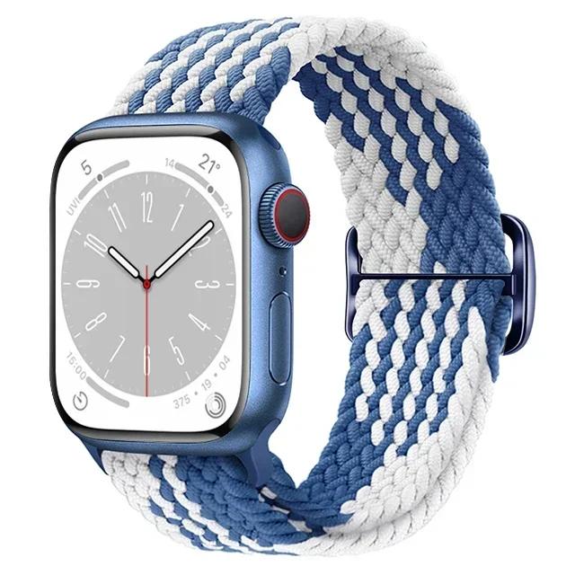Nylon Strap for Apple Watch Ultra 2 Band 49mm 40mm 44mm 41mm 38 45mm Elastic Braided Loop Bracelet IWatch Series 9 8 7 6 SE 5 4