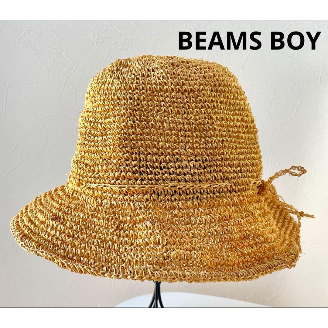 Used BEAMS BOY Straw Hat 100% Manila Hemp Abaca Summer