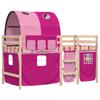 VidaXL Lit Mezzanine Enfants avec Tunnel, Lit Intermédiaire avec Rangement, Meuble de Chambre à Coucher, Moderne, Rose 3283837