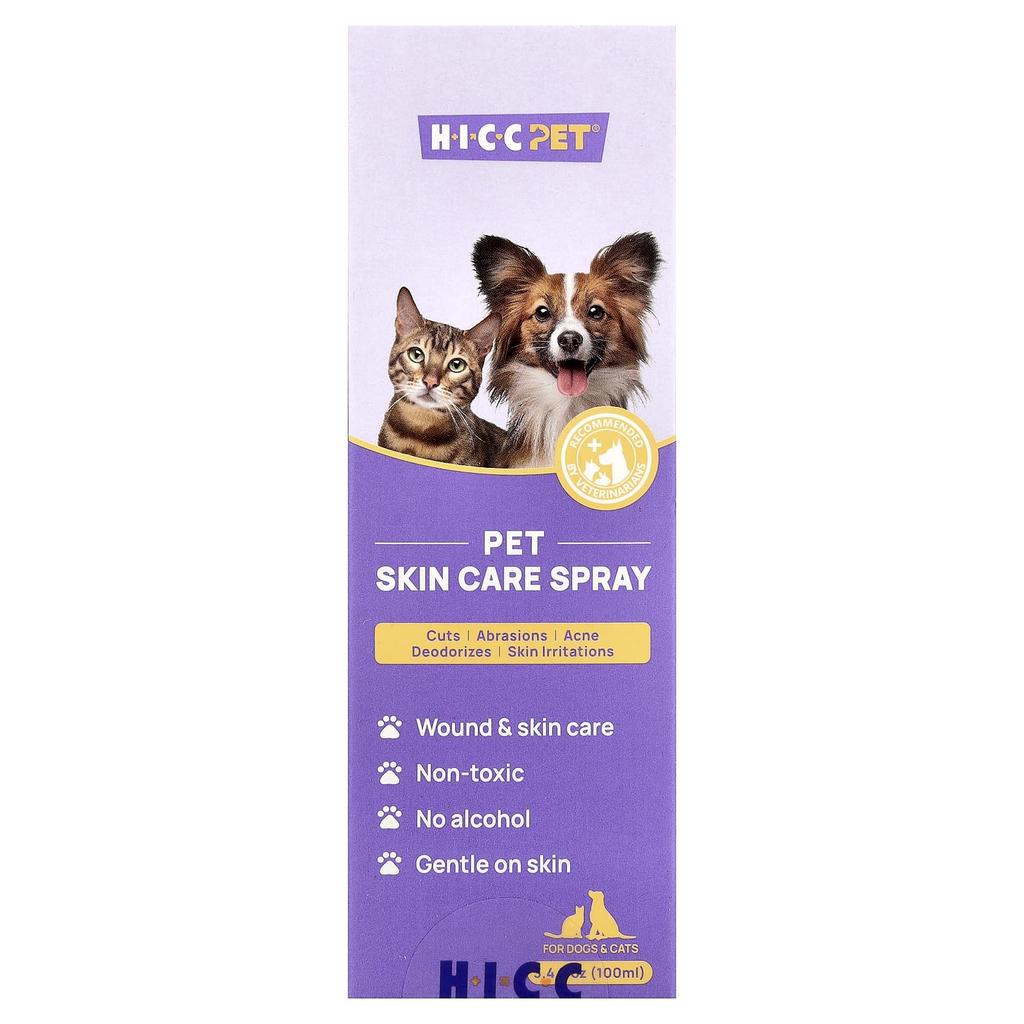 HICC Pet, Pet Skin Care Spray, for Dogs and Cats, 100ml (3.4 Fl Oz)